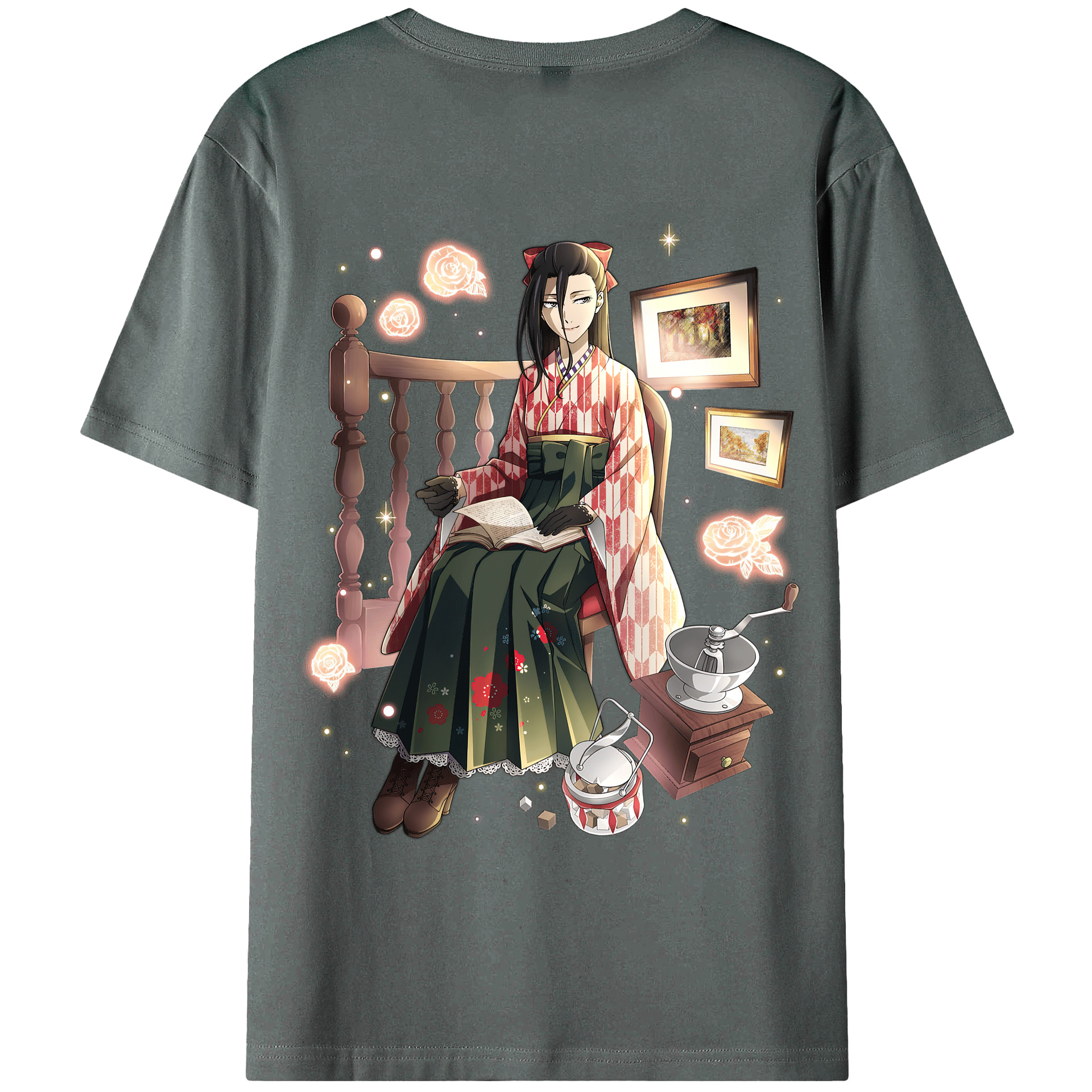 （画像用） 文豪ストレイドッグス Bungo Stray Dogs 綿100％ メンズ半袖Tシャツ（バックプリント） 通気性